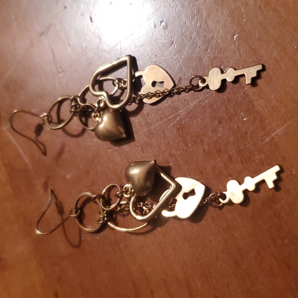 lock and key earrings